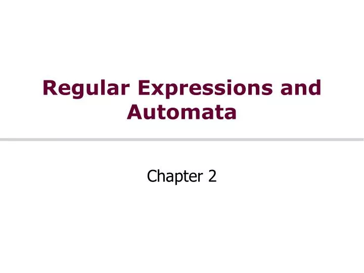 regular expressions and automata