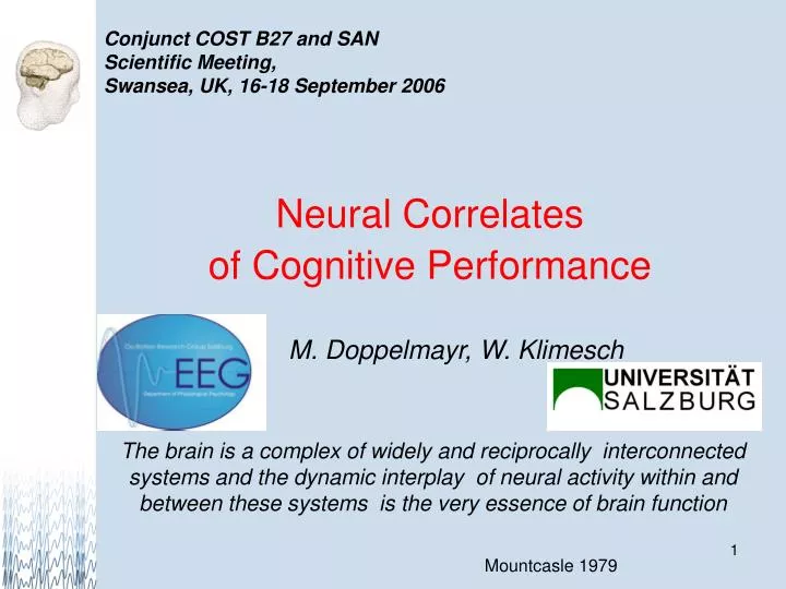 neural correlates of cognitive performance