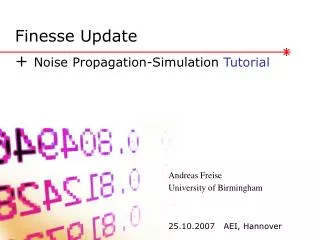 Finesse Update + Noise Propagation-Simulation Tutorial