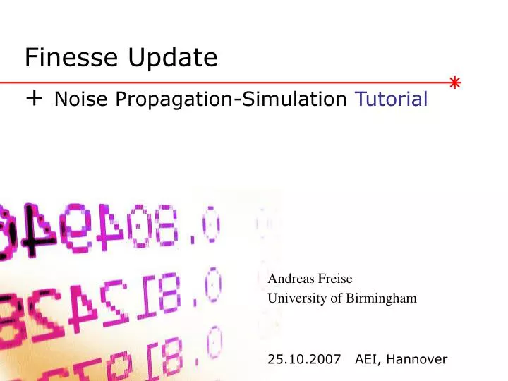 finesse update noise propagation simulation tutorial