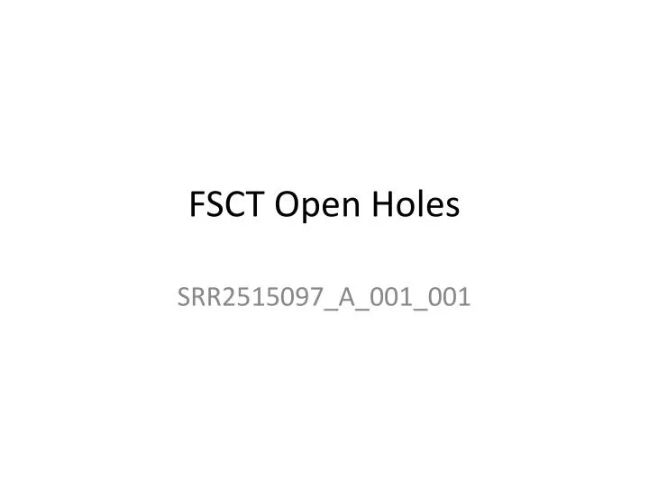 fsct open holes