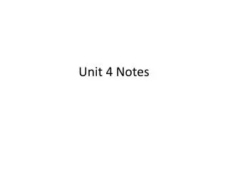 Unit 4 Notes