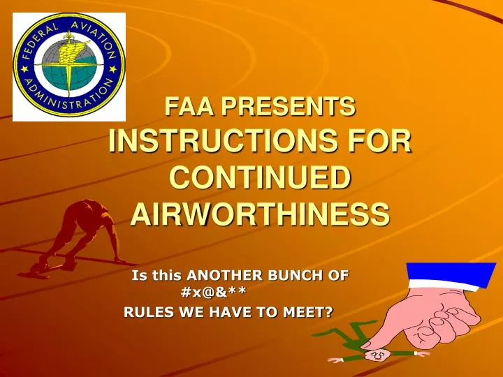 faa presents instructions for continued airworthiness