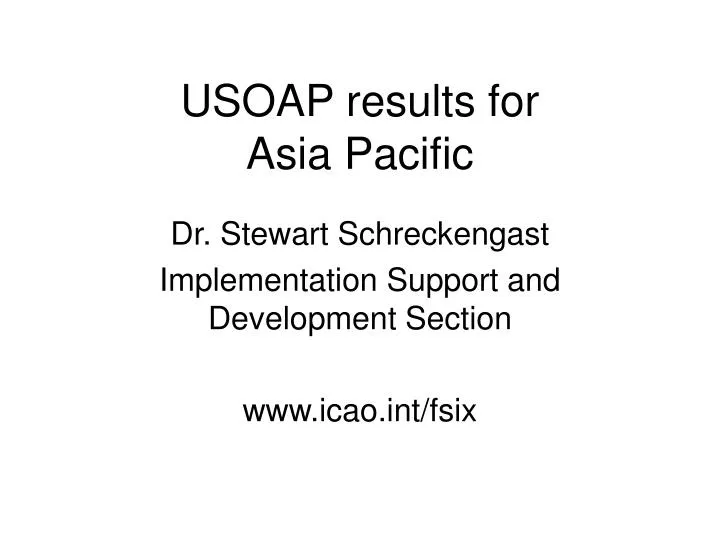 usoap results for asia pacific