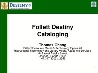 Follett Destiny Cataloging