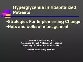 Hyperglycemia in Hospitalized Patients