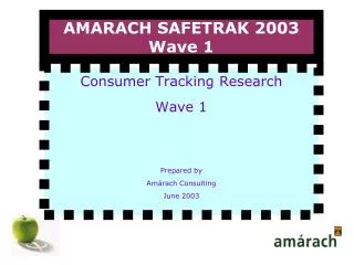 AMARACH SAFETRAK 2003 Wave 1