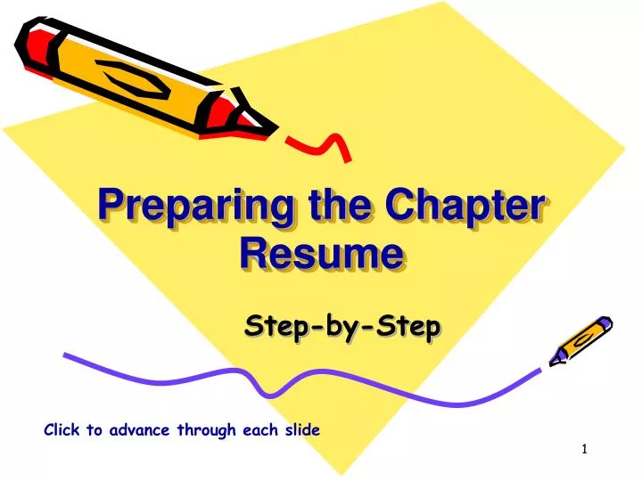 preparing the chapter resume