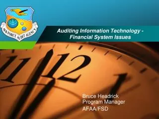 Auditing Information Technology - Financial System Issues