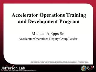 Accelerator Operations Training and Development Program