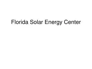 Florida Solar Energy Center