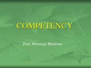 COMPETENCY