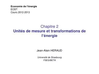 chapitre 2 unit s de mesure et transformations de l nergie