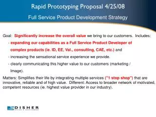 Rapid Prototyping Proposal 4/25/08