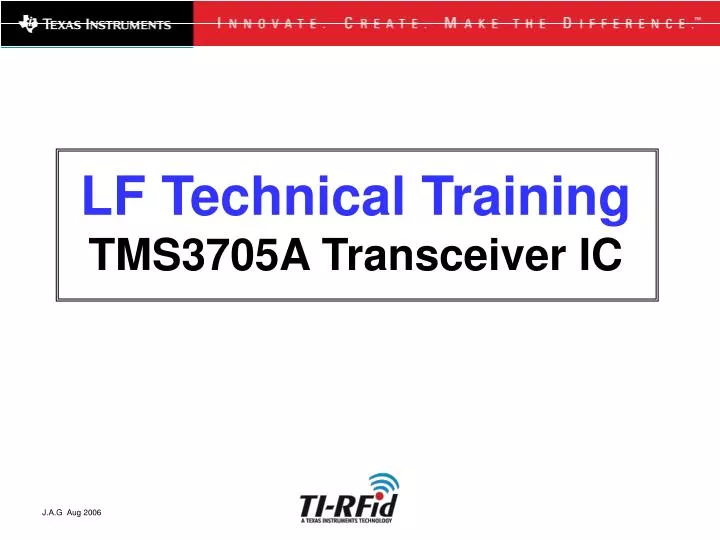 lf technical training tms3705a transceiver ic