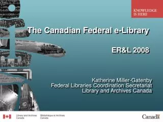 The Canadian Federal e-Library ER&amp;L 2008