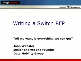 Writing a Switch RFP