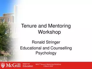 Tenure and Mentoring Workshop