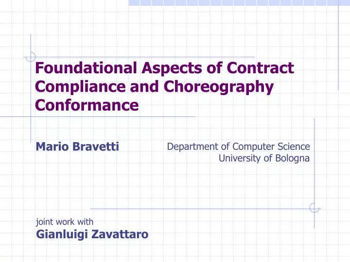 foundational aspects of contract compliance and choreography conformance