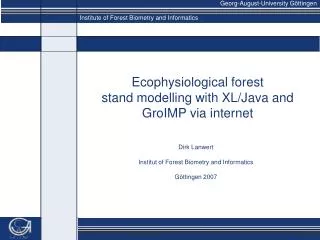 Ecophysiological forest stand modelling with XL/Java and GroIMP via internet
