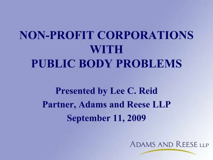 non profit corporations with public body problems