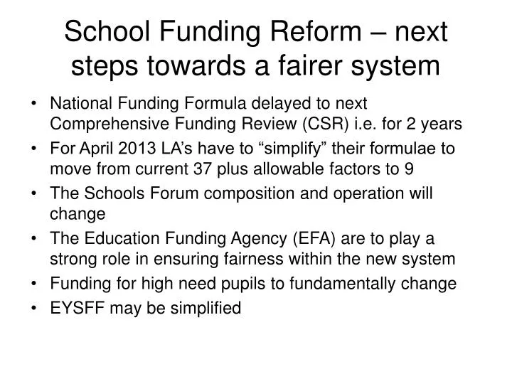 school funding reform next steps towards a fairer system