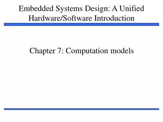 Chapter 7: Computation models
