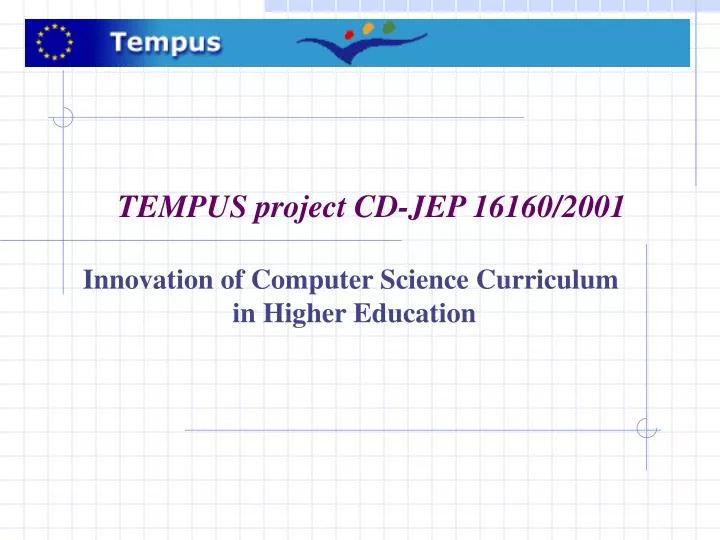 tempus project cd jep 16160 2001