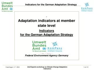 I Roadmap to Indicators for the German Adaptation Strategy