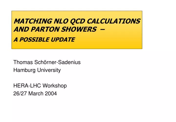 matching nlo qcd calculations and parton showers a possible update