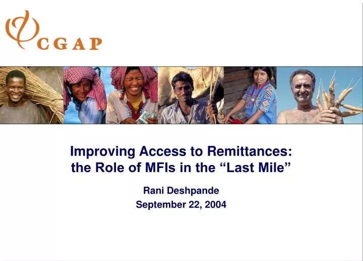 improving access to remittances the role of mfis in the last mile