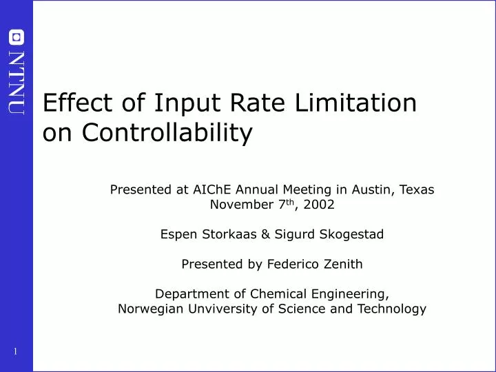 effect of input rate limitation on controllability