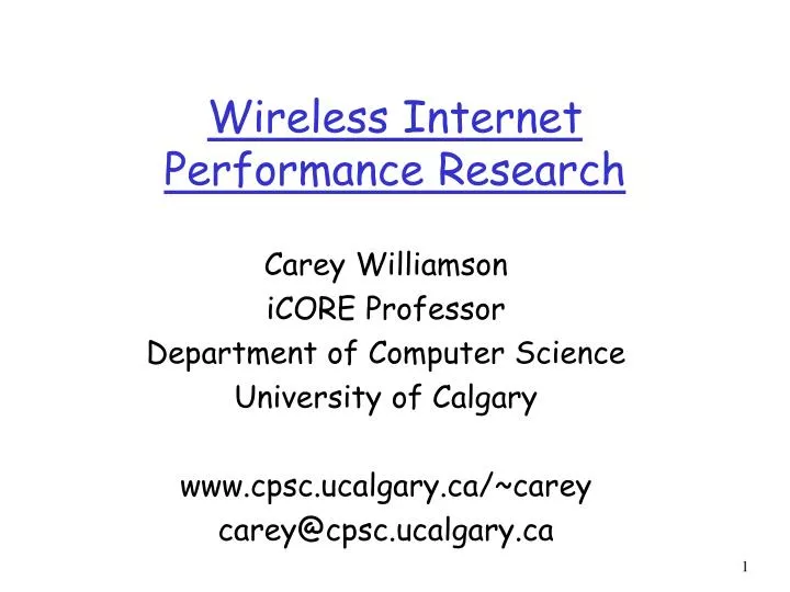 wireless internet performance research