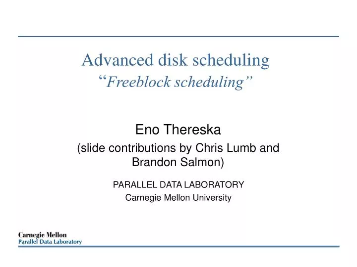 advanced disk scheduling freeblock scheduling