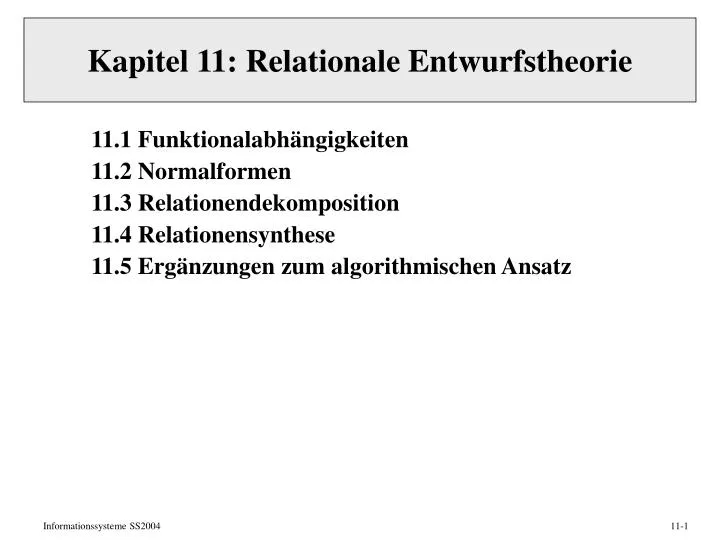 kapitel 11 relationale entwurfstheorie