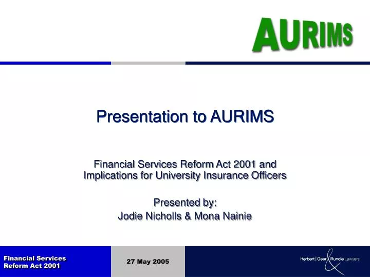 presentation to aurims