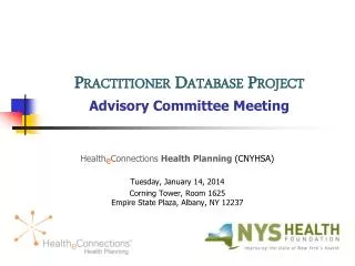 Practitioner Database Project Advisory Committee Meeting