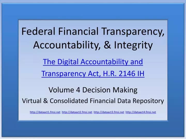 federal financial transparency accountability integrity