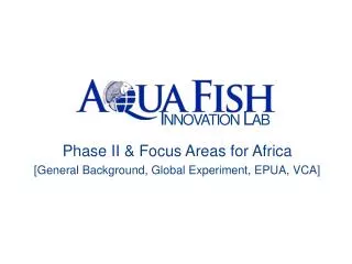Phase II &amp; Focus Areas for Africa [General Background, Global Experiment, EPUA, VCA]