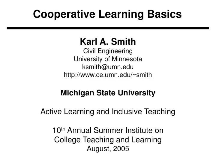 cooperative learning basics
