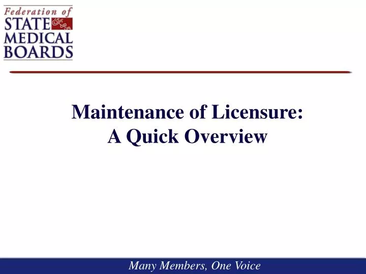 maintenance of licensure a quick overview