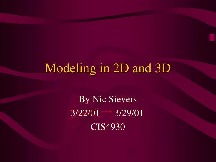 modeling in 2d and 3d