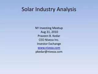 Solar Industry Analysis