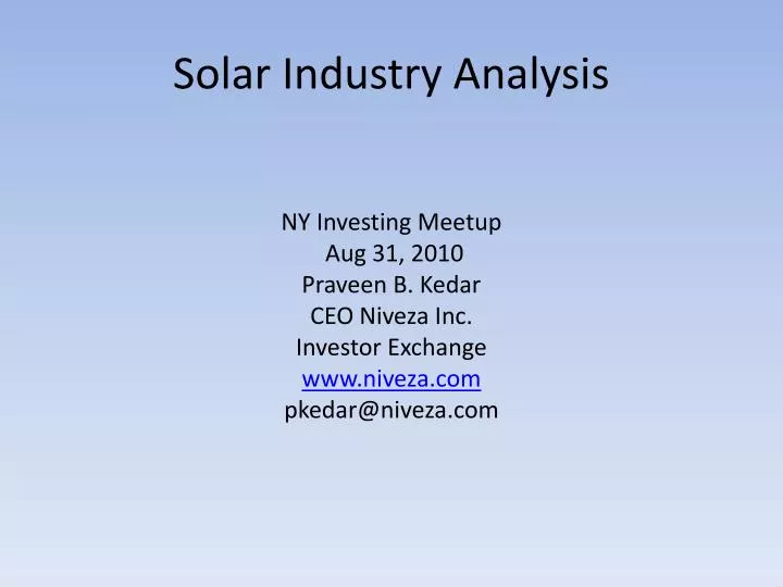 solar industry analysis