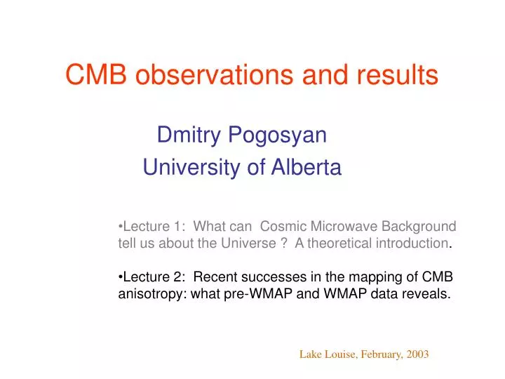 cmb observations and results