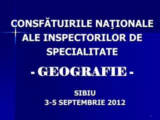 consf tuirile na ionale ale inspectorilor de specialitate