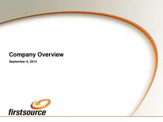 Company Overview September 8, 2014