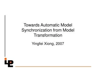 Towards Automatic Model Synchronization from Model Transformation