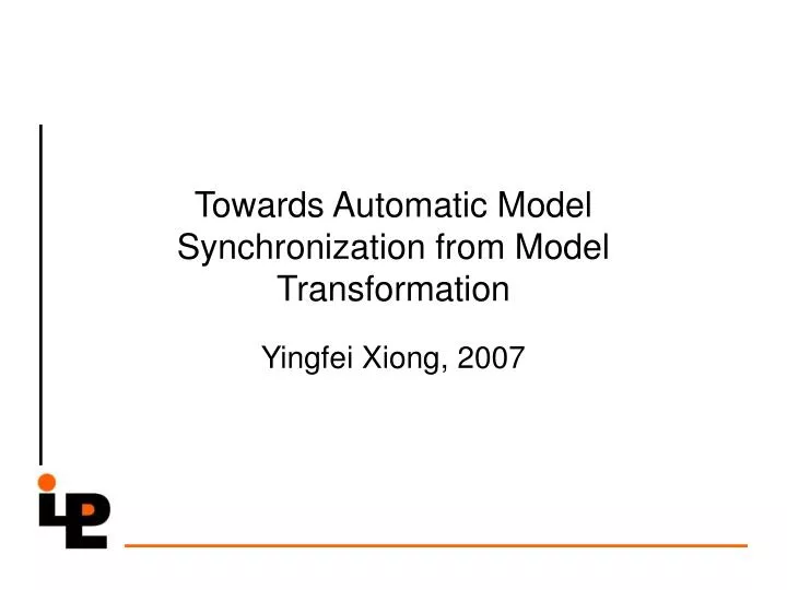 towards automatic model synchronization from model transformation