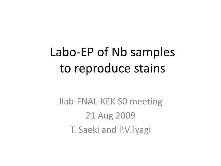 labo ep of nb samples to reproduce stains